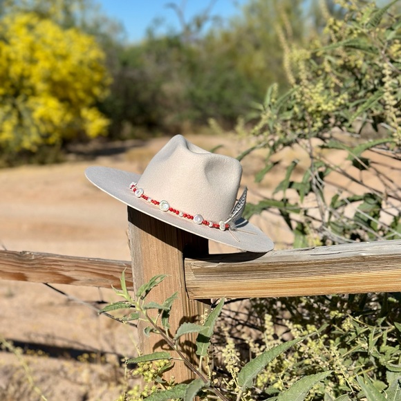 stella wilder hats Accessories - Freshwater Pearl and Red Coral Hat Band